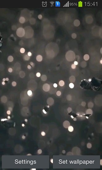 Screenshots of the live wallpaper Shiny rain HD for Android phone or tablet.
