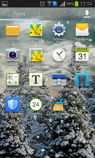 Screenshots of the live wallpaper Snowfall by Kittehface software for Android phone or tablet.
