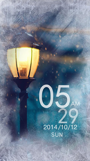 Screenshots of the live wallpaper Snowy night for Android phone or tablet.