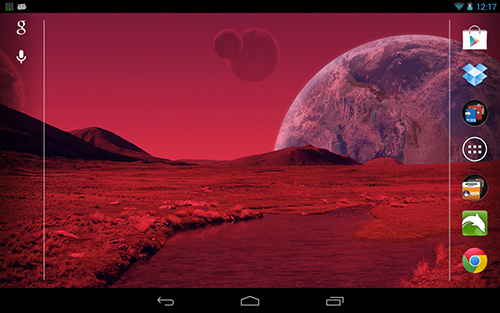 Screenshots of the live wallpaper Space world for Android phone or tablet.