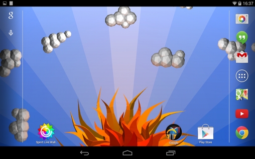 Screenshots of the live wallpaper SpinIt for Android phone or tablet.