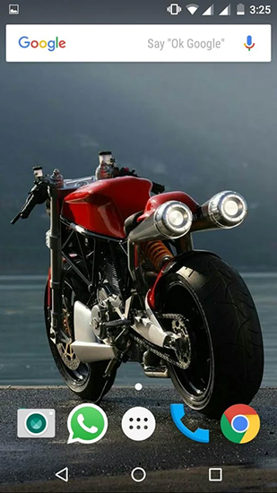 Screenshots of the live wallpaper Sports bike for Android phone or tablet.
