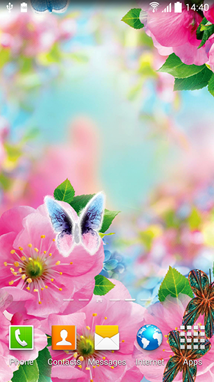 Screenshots of the live wallpaper Spring flowers 3D for Android phone or tablet.