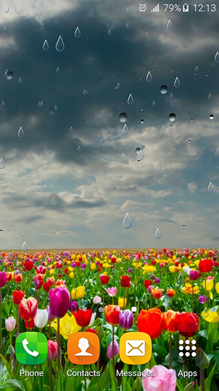 Screenshots of the live wallpaper Spring rain by Locos apps for Android phone or tablet.