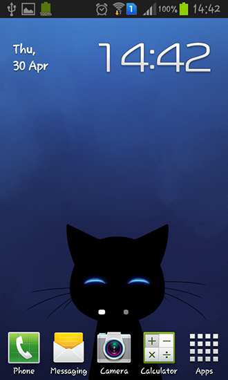 Screenshots of the live wallpaper Stalker cat for Android phone or tablet.