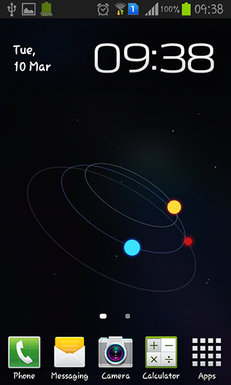 Screenshots of the live wallpaper Star orbit for Android phone or tablet.