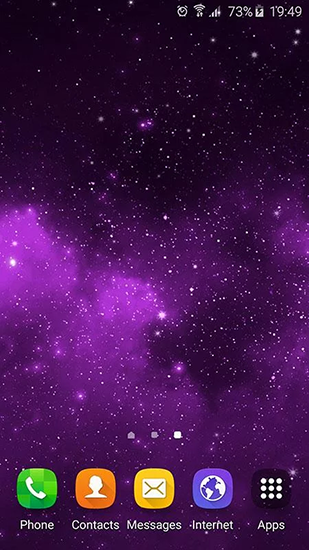 Screenshots of the live wallpaper Starry background for Android phone or tablet.