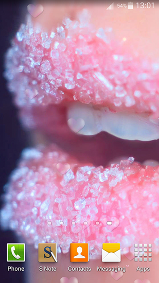 Screenshots of the live wallpaper Sugar lips for Android phone or tablet.