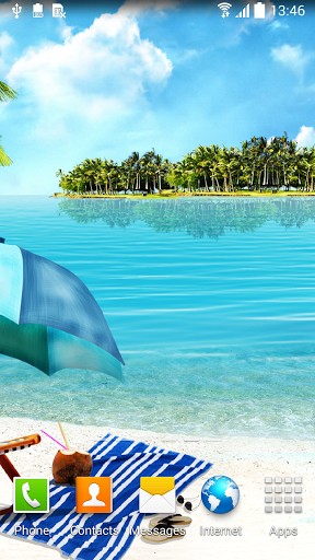 Screenshots of the live wallpaper Summer beach for Android phone or tablet.