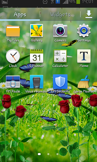 Screenshots of the live wallpaper Summer garden for Android phone or tablet.