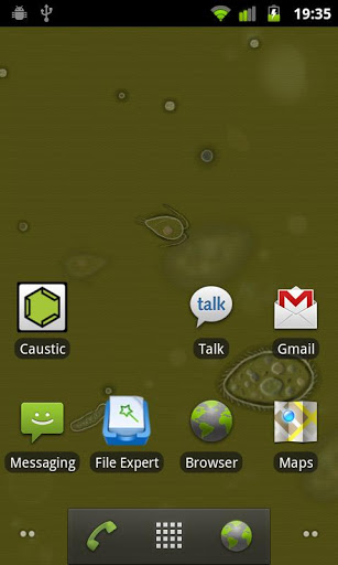 Screenshots of the live wallpaper SwampWater for Android phone or tablet.