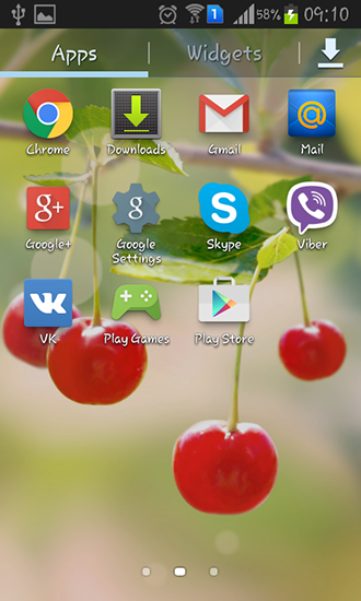 Screenshots of the live wallpaper Sweet cherry for Android phone or tablet.