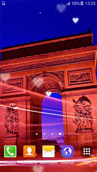 Screenshots of the live wallpaper Sweet Paris for Android phone or tablet.
