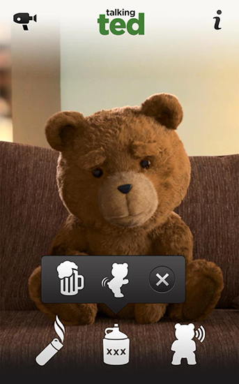 Screenshots of the live wallpaper Talking Ted for Android phone or tablet.