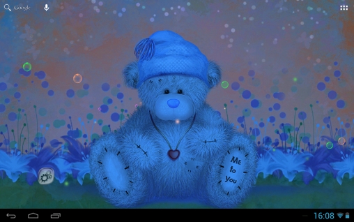 Screenshots of the live wallpaper Teddy bear for Android phone or tablet.