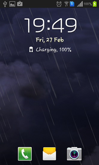 Screenshots of the live wallpaper Thunderstorm for Android phone or tablet.