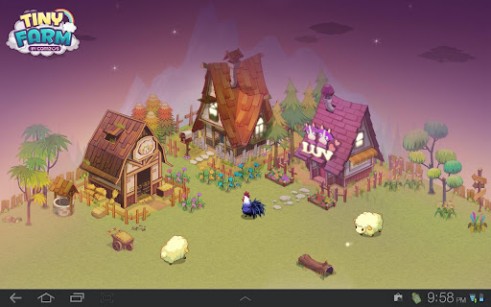Screenshots of the live wallpaper Tiny farm for Android phone or tablet.
