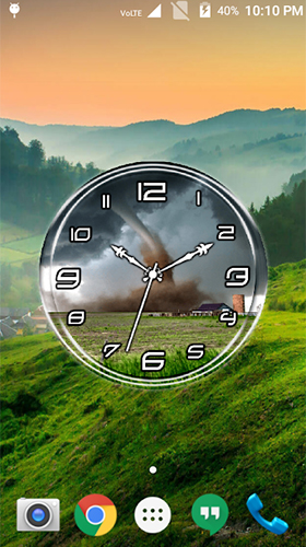 Full version of Android apk livewallpaper Tornado: Clock for tablet and phone.