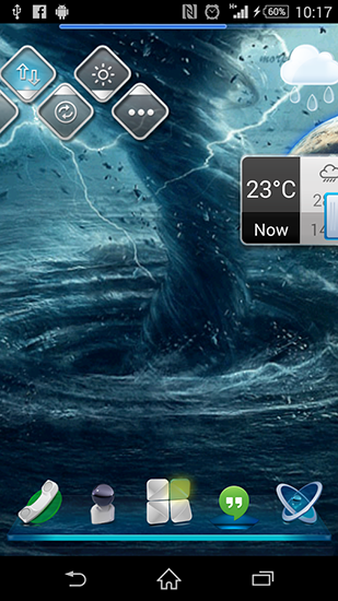 Screenshots of the live wallpaper Tornado 3D HD for Android phone or tablet.