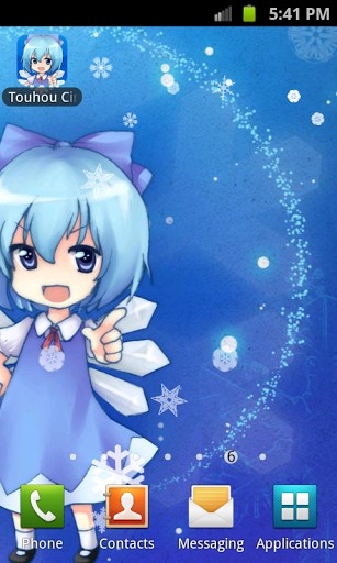 Screenshots of the live wallpaper Touhou Cirno for Android phone or tablet.