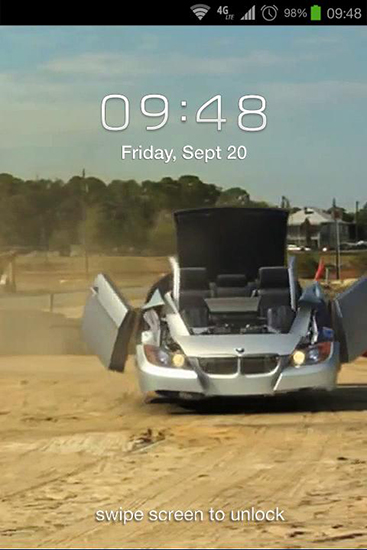Screenshots of the live wallpaper Transformer car for Android phone or tablet.