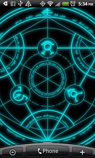 Screenshots of the live wallpaper Transmutation for Android phone or tablet.