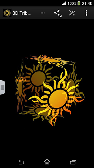 Screenshots of the live wallpaper Tribal sun 3D for Android phone or tablet.