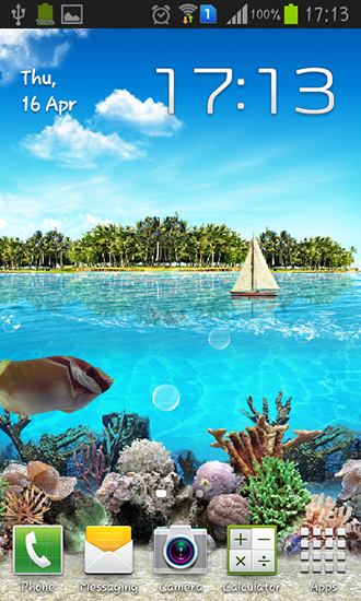 Screenshots of the live wallpaper Tropical ocean for Android phone or tablet.