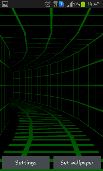 Screenshots of the live wallpaper Tunnel 3D for Android phone or tablet.