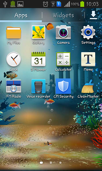 Screenshots of the live wallpaper Underwater world for Android phone or tablet.