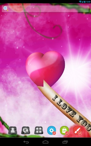 Screenshots of the live wallpaper UR: 3D love heart for Android phone or tablet.