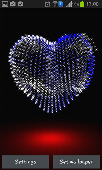 Screenshots of the live wallpaper Valentine Day: Heart 3D for Android phone or tablet.