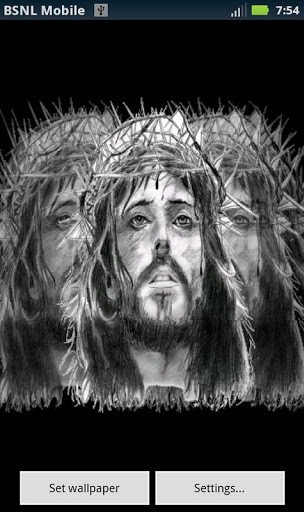 Screenshots of the live wallpaper Vibrant Jesus for Android phone or tablet.