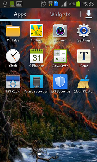 Screenshots of the live wallpaper Volcano for Android phone or tablet.