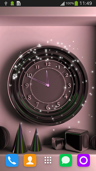 Screenshots of the live wallpaper Wall clock for Android phone or tablet.