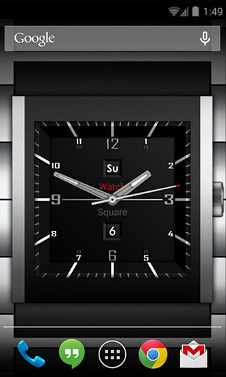 Screenshots of the live wallpaper Watch square lite for Android phone or tablet.