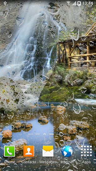 Screenshots of the live wallpaper Waterfalls for Android phone or tablet.