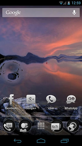 Screenshots of the live wallpaper Waterize for Android phone or tablet.