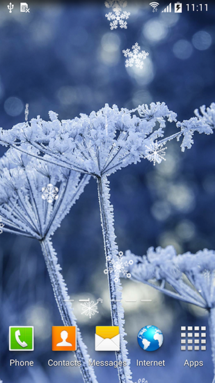Screenshots of the live wallpaper Winter by Blackbird wallpapers for Android phone or tablet.