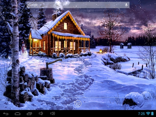 Screenshots of the live wallpaper Winter holiday for Android phone or tablet.