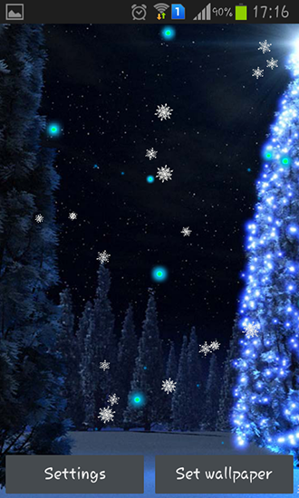 Screenshots of the live wallpaper Winter holidays 2015 for Android phone or tablet.