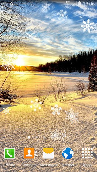Screenshots of the live wallpaper Winter landscapes for Android phone or tablet.