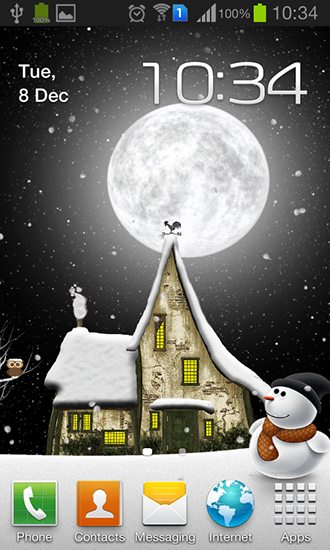 Screenshots of the live wallpaper Winter night by Mebsoftware for Android phone or tablet.