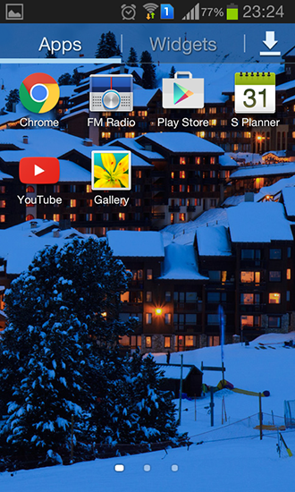 Screenshots of the live wallpaper Winter night mountains for Android phone or tablet.