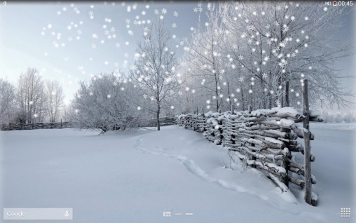 Screenshots of the live wallpaper Winter snow for Android phone or tablet.