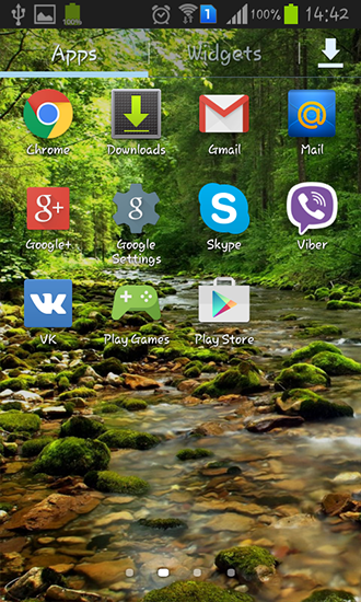 Screenshots of the live wallpaper Wonderful forest river for Android phone or tablet.