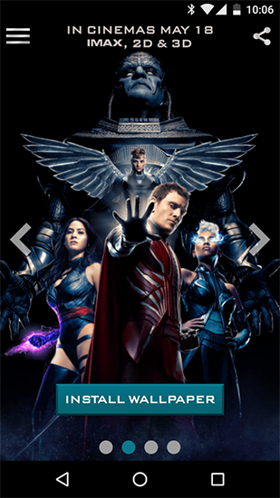 Screenshots of the live wallpaper X-men for Android phone or tablet.