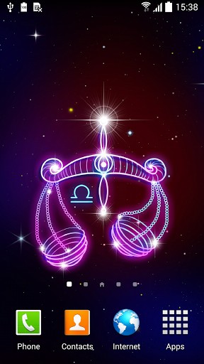 Screenshots of the live wallpaper Zodiac signs for Android phone or tablet.