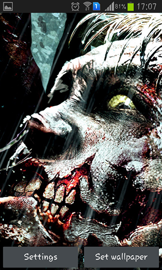 Screenshots of the live wallpaper Zombie apocalypse for Android phone or tablet.