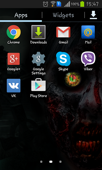 Screenshots of the live wallpaper Zombie eye for Android phone or tablet.